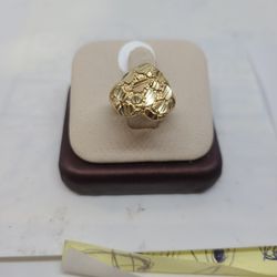 Heart Shape 10 K SOLID GOLD NUGGET RING SIZE 7