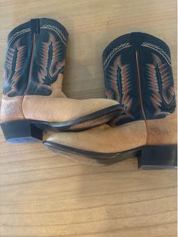 Tony Lama Leather Cowboy Boots -Pecan Taurus - Men's Sz 11