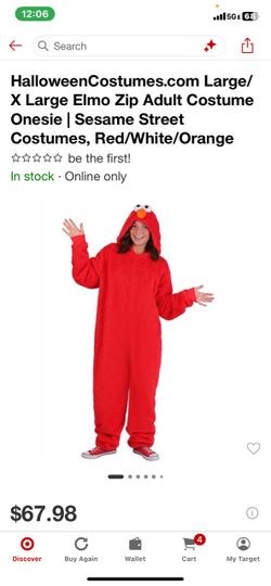 Look of small Elmo adult costume