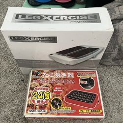 BRAND NEW LEG XERCISE + TACOYAKI COOKER