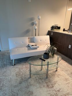 Faux white mini couch recliner lot