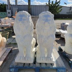 Concrete Stone Large Lion Statue / Cement Garden Lions