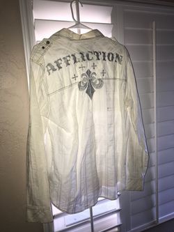 Affliction long white sleeve
