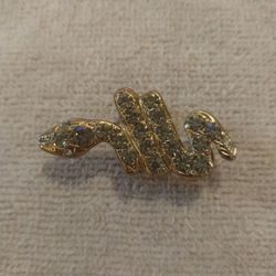 Vintage Rhinestone snake scarf clip slide