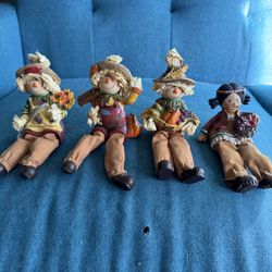 Autumn Scarecrow Shelf Sitters Set Of 4