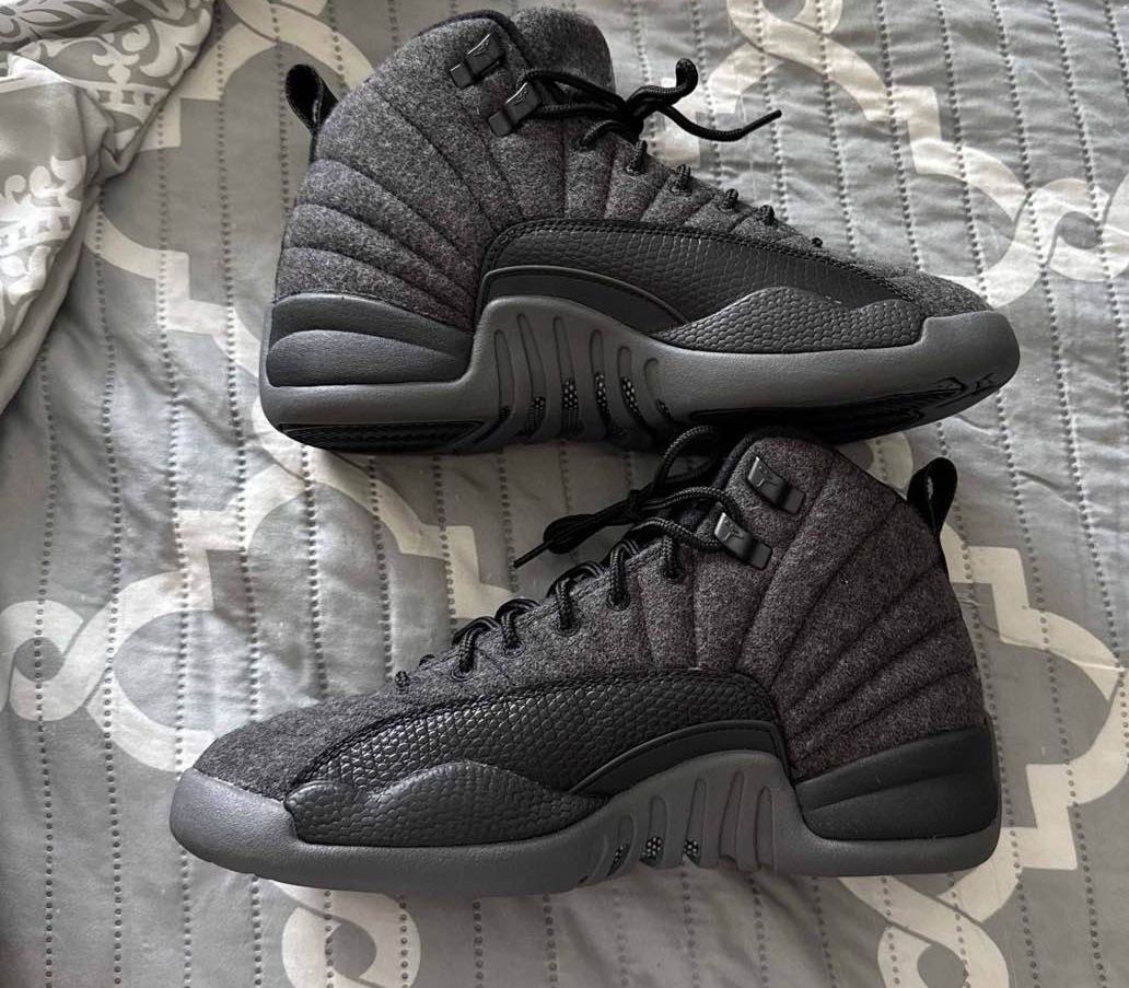 Wool All Black Jordans 12 NIKE Air Jordan 12 Retro 'Wool' Sneakers