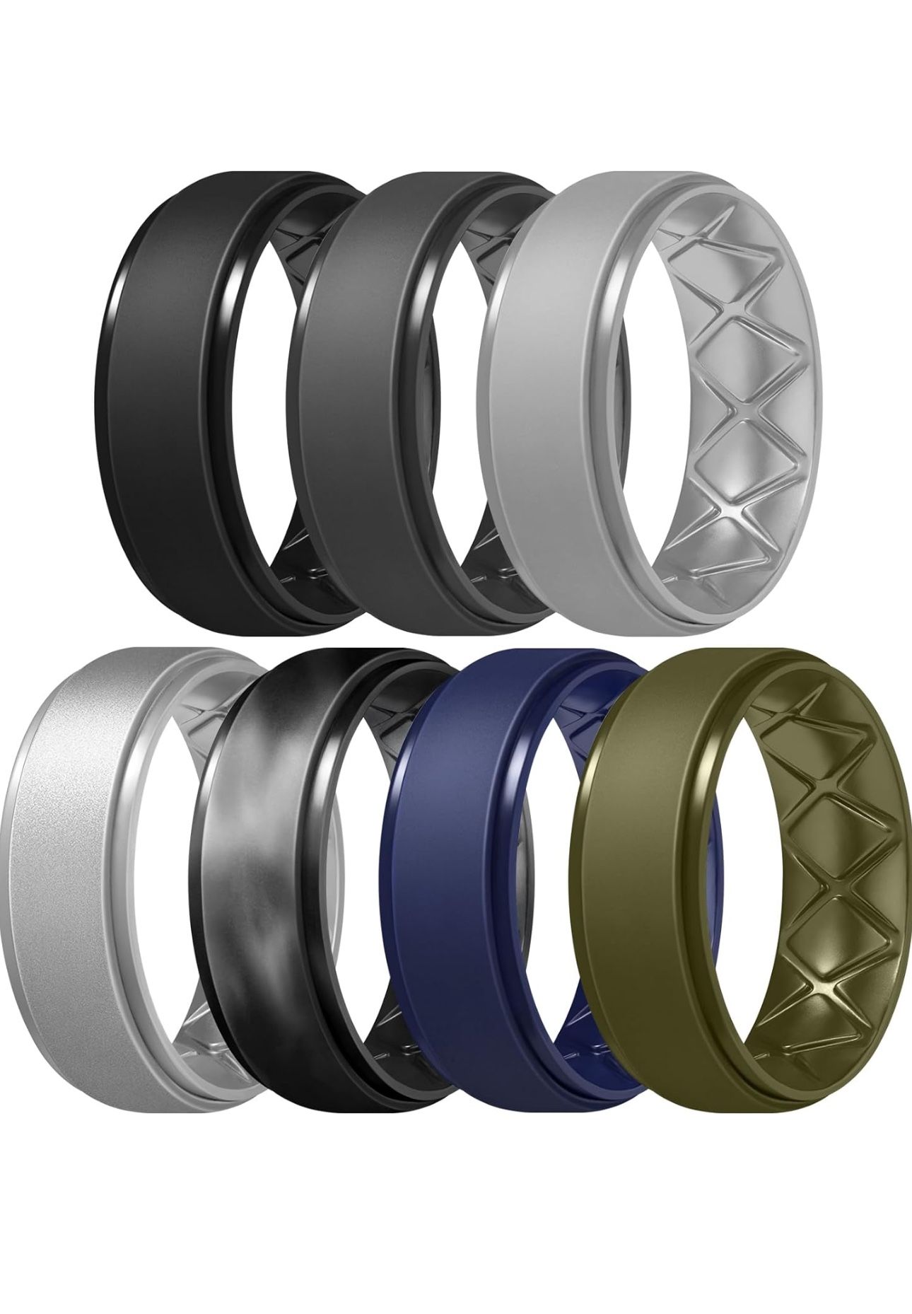 Egnaro Inner Arc Ergonomic Breathable Design, Silicone Rings Men's Size 8.5mm