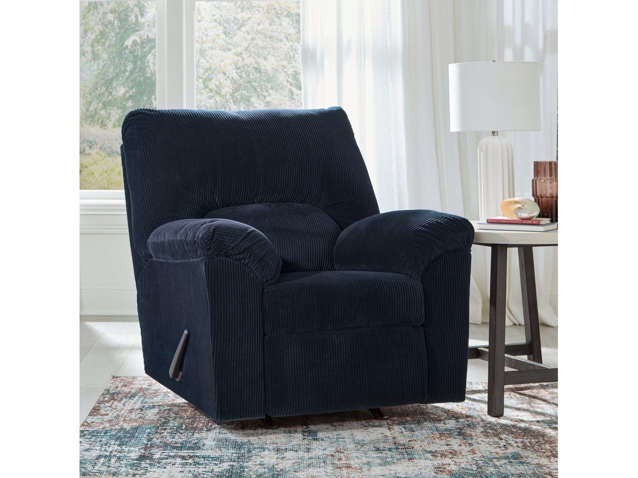 SimpleJoy Navy Rocker Recliner