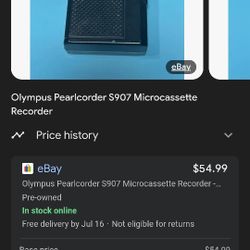 Olympus Pearlorder 5907 Microcassete Recorder