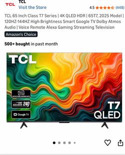 65” TCL SMART TV