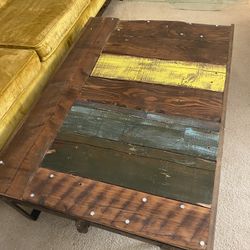 Handcrafted Industrial Coffee Table Wood  