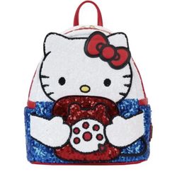 Sanrio Exclusive Hello Kitty 50th Anniversary Phone Sequin Cosplay Mini Backpack & Wallet Set