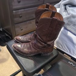 collins boot whisky brown Lucchese 9.5