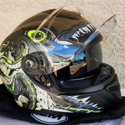 NEW, ILM, MOTORCYCLE HELMET  /  ILM-861A, SIZE LARGE, DEEP SEA GREEN