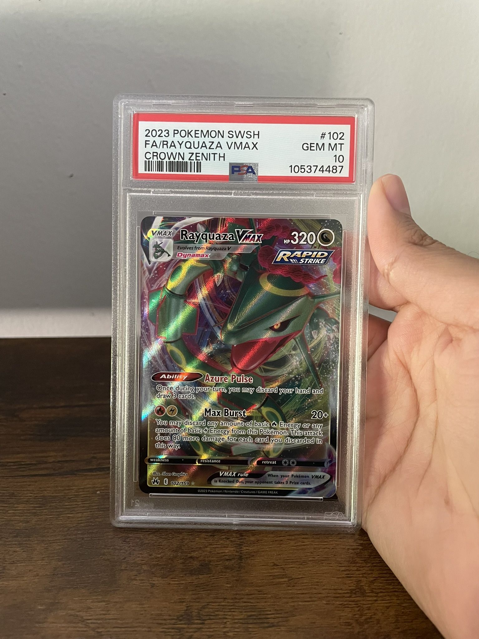 Pokémon TCG 2023 Rayquaza VMAX 102/159 PSA 10