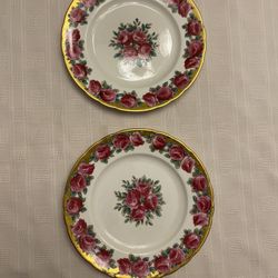 Two Floral China Plates 