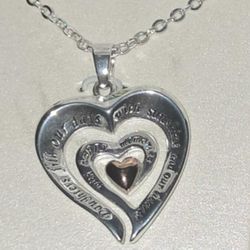 REAL Daught Heart Necklace With Engraved Saying 