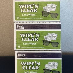 Flents -3Boxes-Wipe N Clear Lens Wipes 75 Individually Wrapped Soft-Quilted Lens Wipes - New