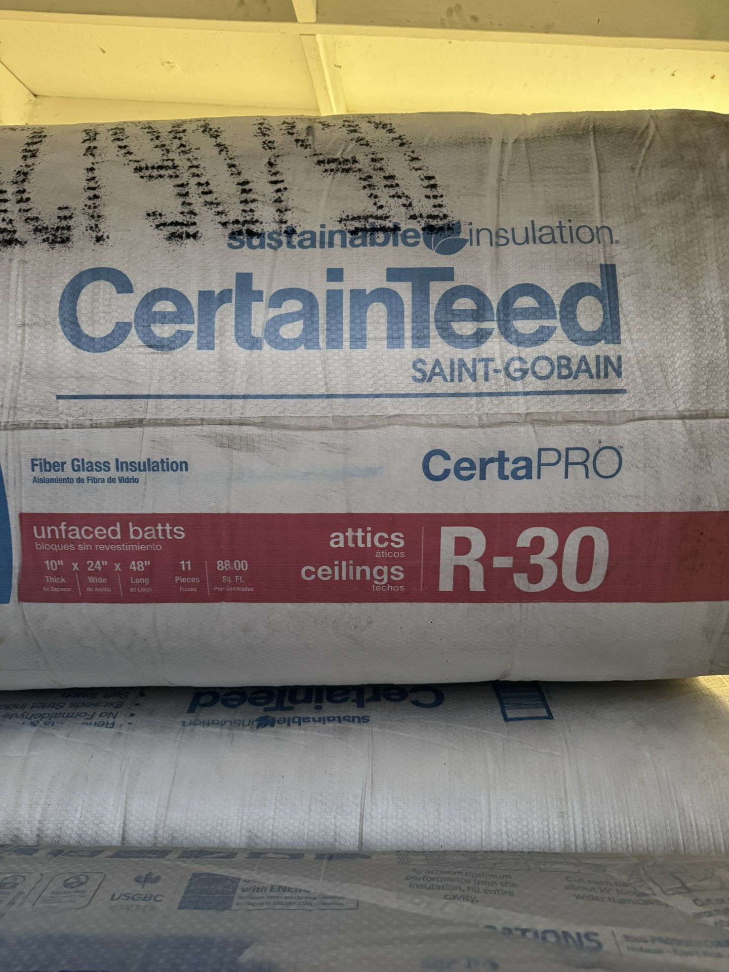 Insulation R30x24 - unfaced for Ceiling or Attic