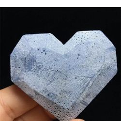 57g Collection ! Amazing Rare Blue Coral Jade Jasper Freeform Reiki Heart  W349