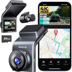 Brand New 4K Dash Cam Front and Rear 64GB Card Included
