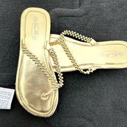 Starbay Women's Silver Beaded EVA Sandals (10, gold)