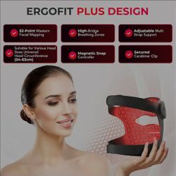 Red Light Therapy Mask for Face – 9 Modes LED Light Therapy with 280 Beads, 630nm Red & 850nm Near Infrared, Wireless Rechargeable Facial Mask