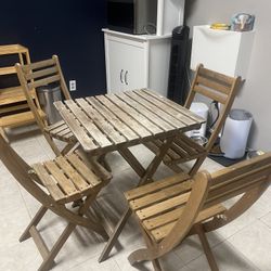 Outdoor Patio Table Set With 4 Chairs 