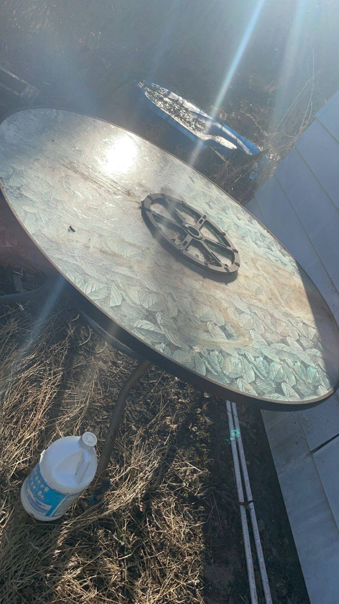 Glass Umbrella Table