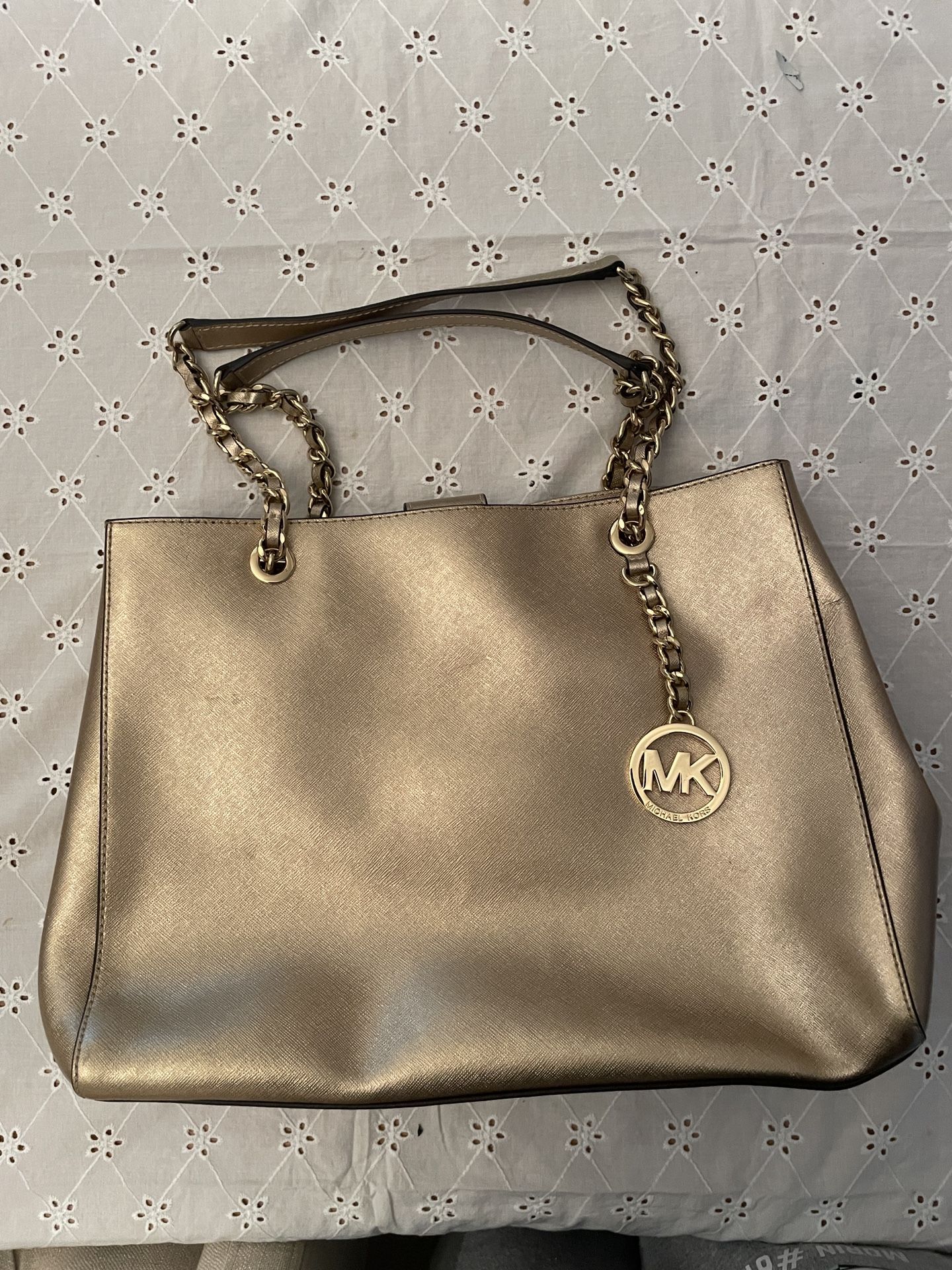 Gold Micheal Kors Bag