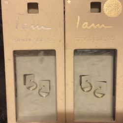 2 Pairs Of Small Sterling Silver 925 Hoops…Gold And Silver