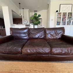 Maxwell 3-Cushion Leather Sofa-Restoration Hardware