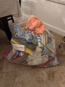 Girl toys books, and Kitchen things