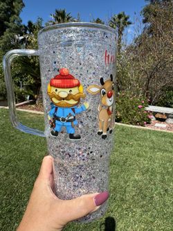 Rudolph the red nosed reindeer Were all Misfits snow globe tumbler 40oz