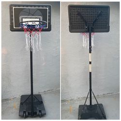 Topeakmart Portable Standing Basketball Hoop 32''/30'' PE Backboard  with extra hoop net