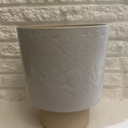 White Ceramic plant pot for indoor or outdoor 12"x10"