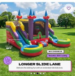 Water bounce house double slide