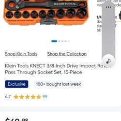 Klein Tools Metric  Socket Set Still New