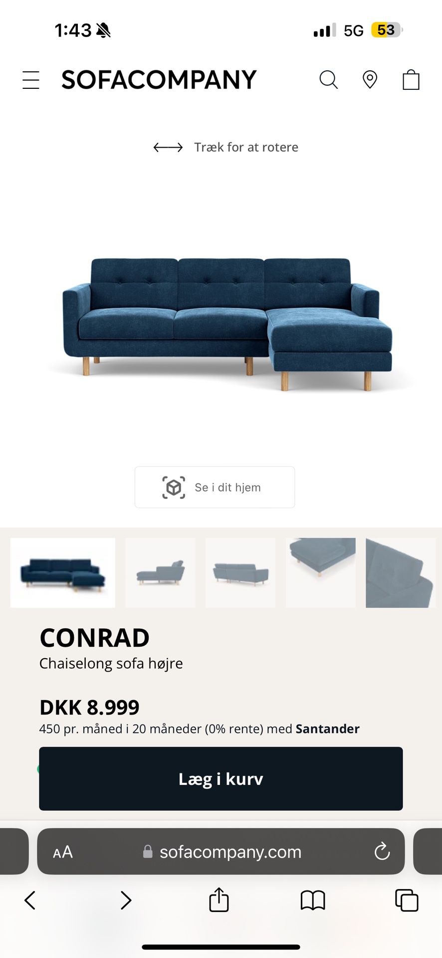 Blue Sectional Couch Delivery Or Pickup