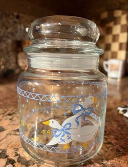 ANCHOR HOCKING Farm Country Goose Geese Canister
