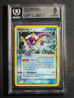 BGS 9 Vaporeon Gold Star Holo Rare 102/108 EX Power Keepers Pokemon