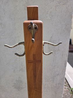 Wooden Religious Coat Rack/Hanger