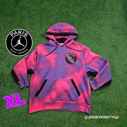Jordan X PSG Tie Dye Purple/Pink Pullover Hoodie XL 