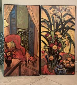 Set of 2 heavy Wood wall art pictures $20OBO (Alafaya/Waterford Lakes Area)