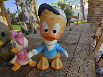 Vintage Rubber Toys, Louie And Daisy Duck