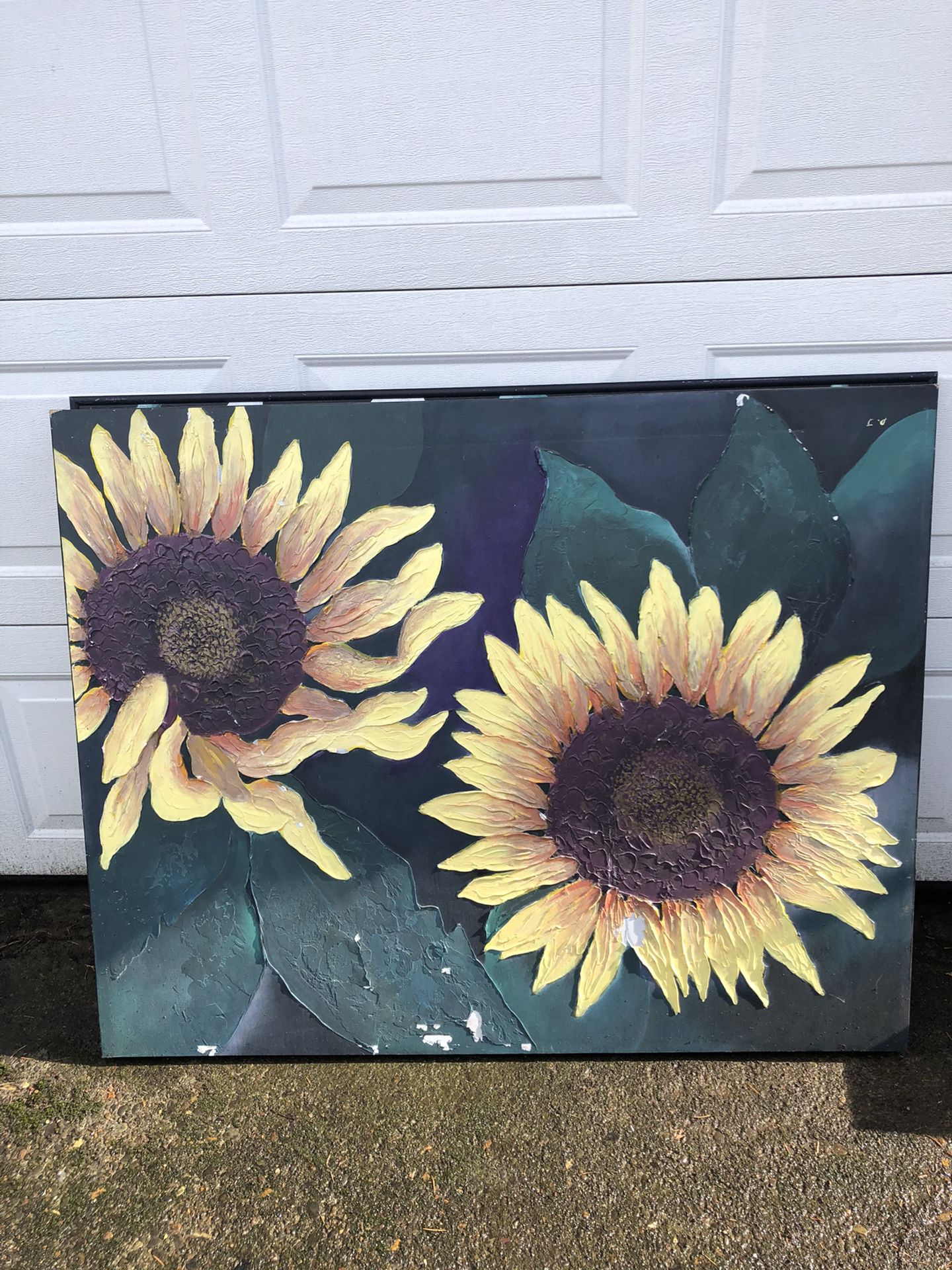 SUNFLOWERS PAINTING 40” x 50” on canvas