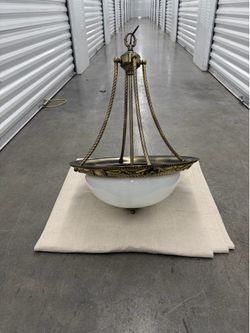 Hanging pendant lamp antique brass finish