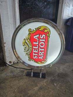 Double sided light up Stella artois lollypop beer sign