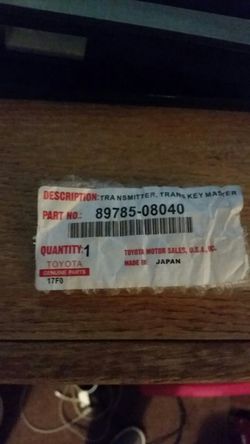 TOYOTA TRANSMITTER MASTER KEY
