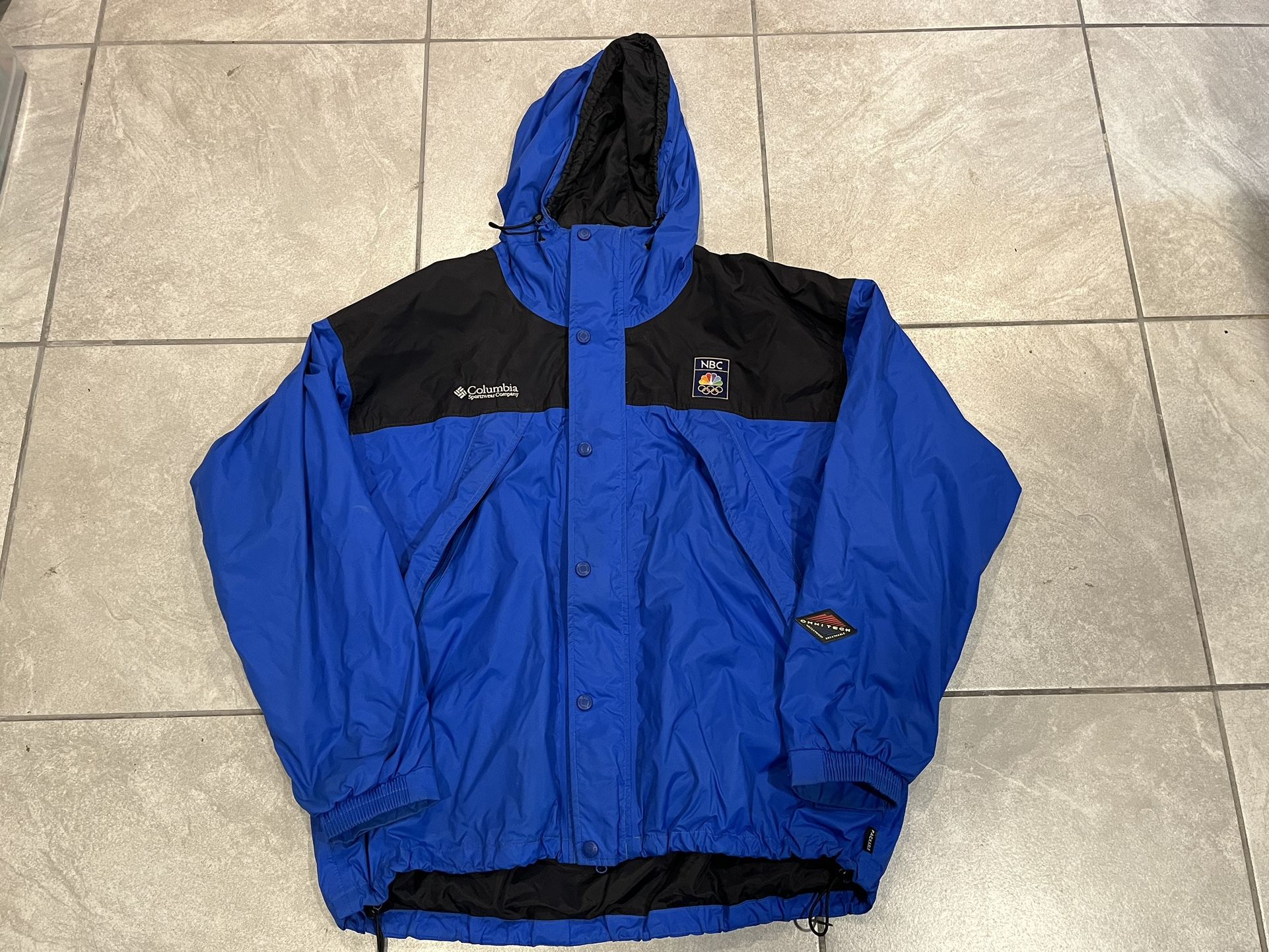 nbc Sports Columbia Omni Tech Olympics Jacket XL Authentic Double Zip Hooded